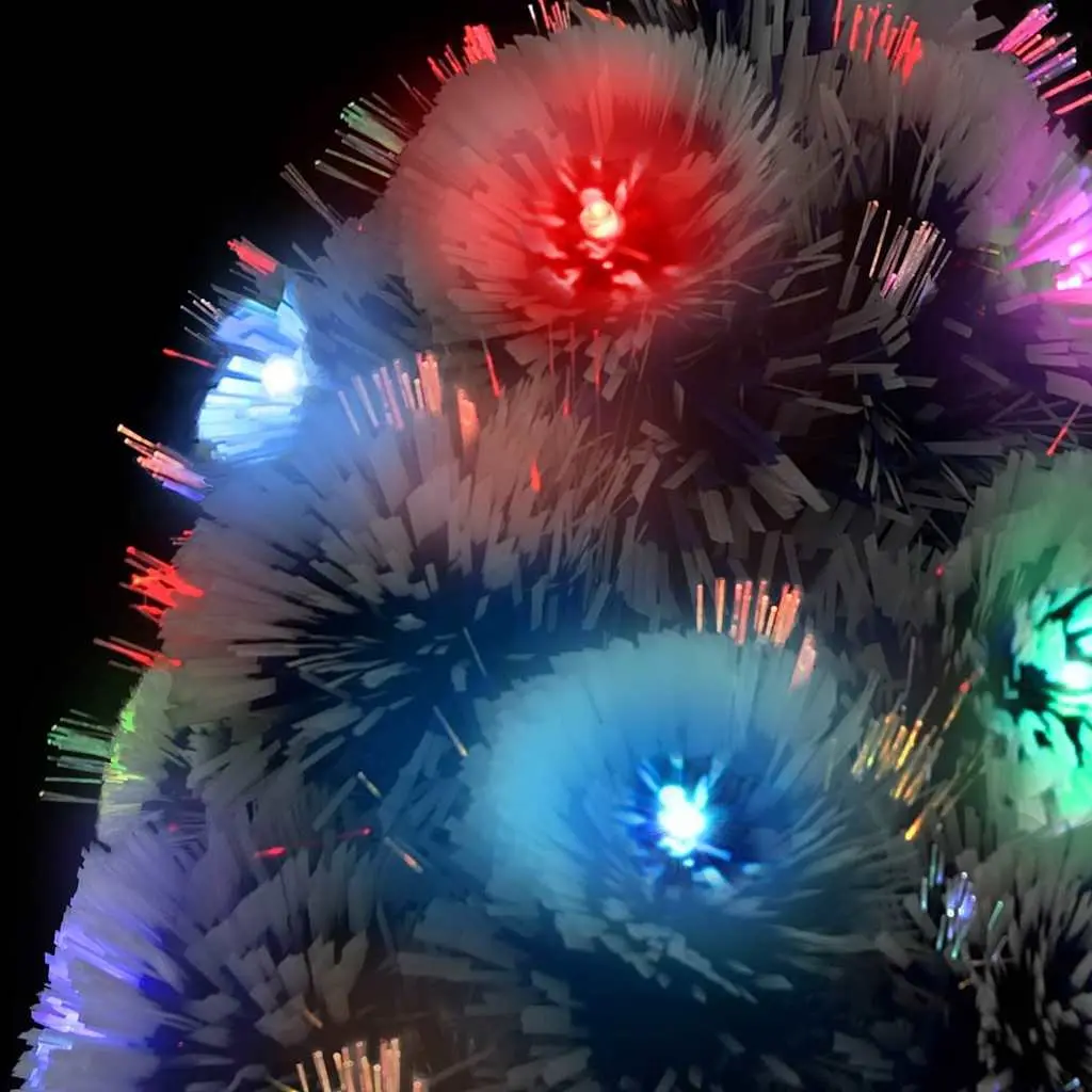 Pre-lit Christmas Tree Artificial 120cm White LED Fibre Optic Holiday Decor