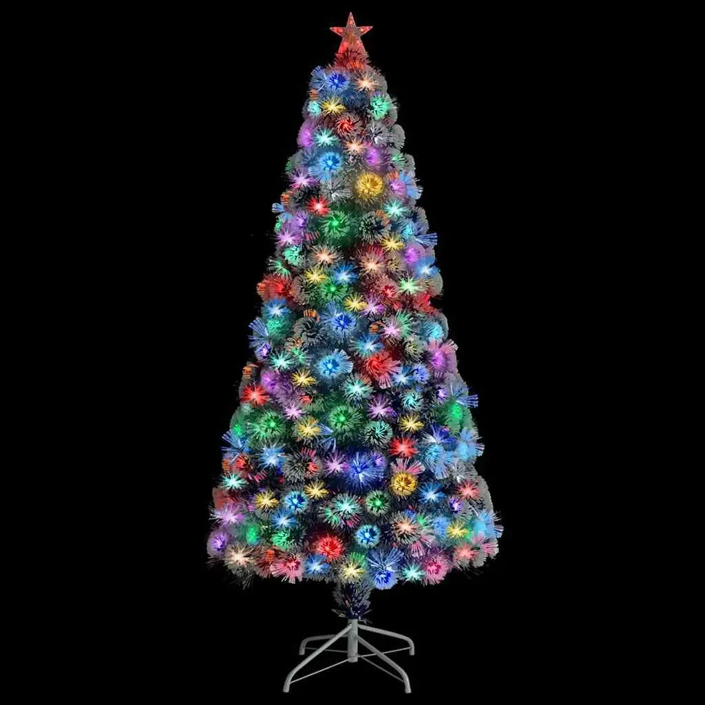 Christmas Tree Artificial White Fibre Optic LED Pre-lit 150cm Holiday Decoration