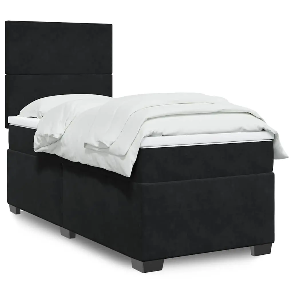 Black Velvet Box Spring Bed