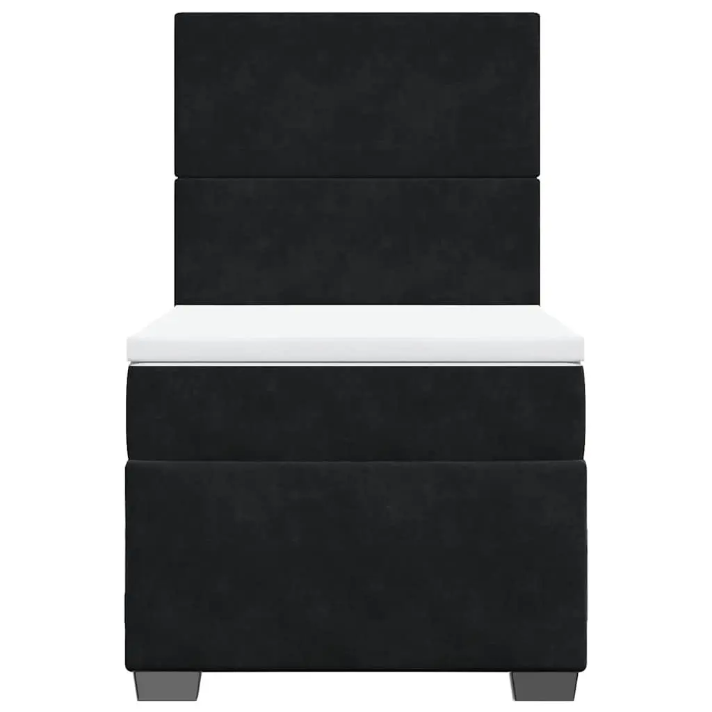 Black Velvet Box Spring Bed