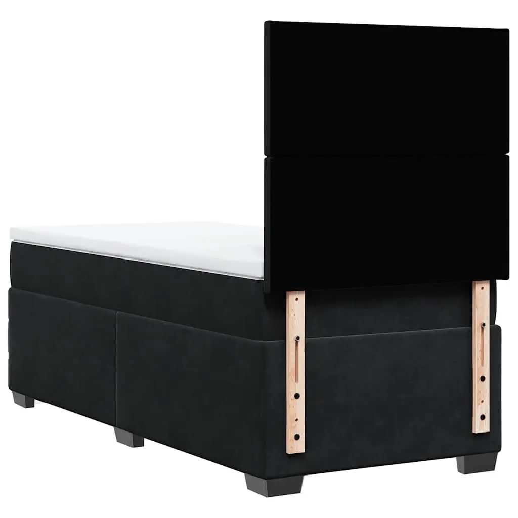 Black Velvet Box Spring Bed