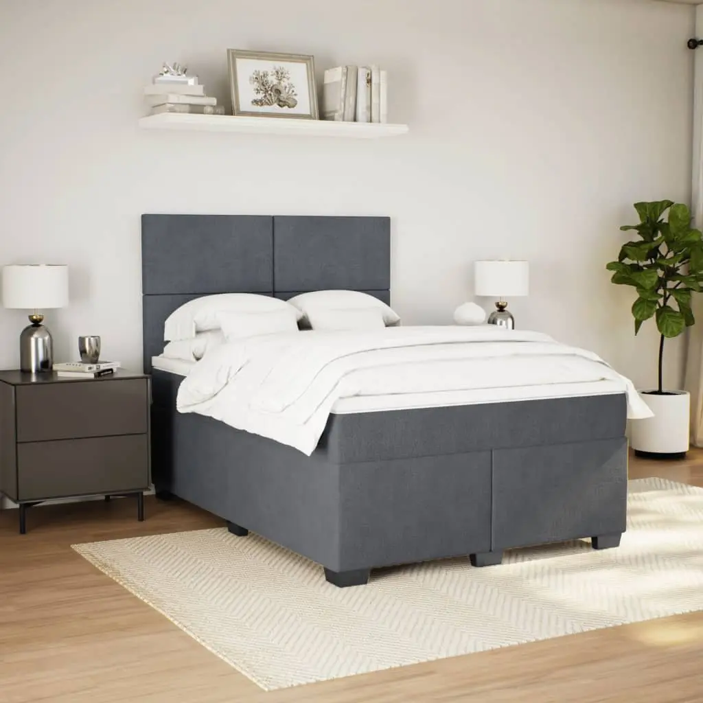 Queen Box Spring Bed Pocket Spring Mattress Height Adjustable Headboard Grey