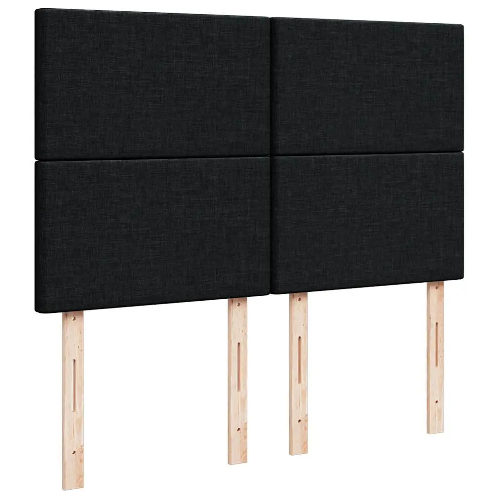 Queen Bed with Adjustable Height Headboard Black Velvet Pocket Spring Mattress