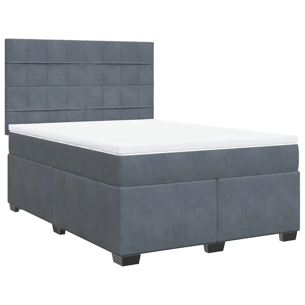 Queen Box Spring Bed Pocket Spring Mattress Height Adjustable Headboard Grey