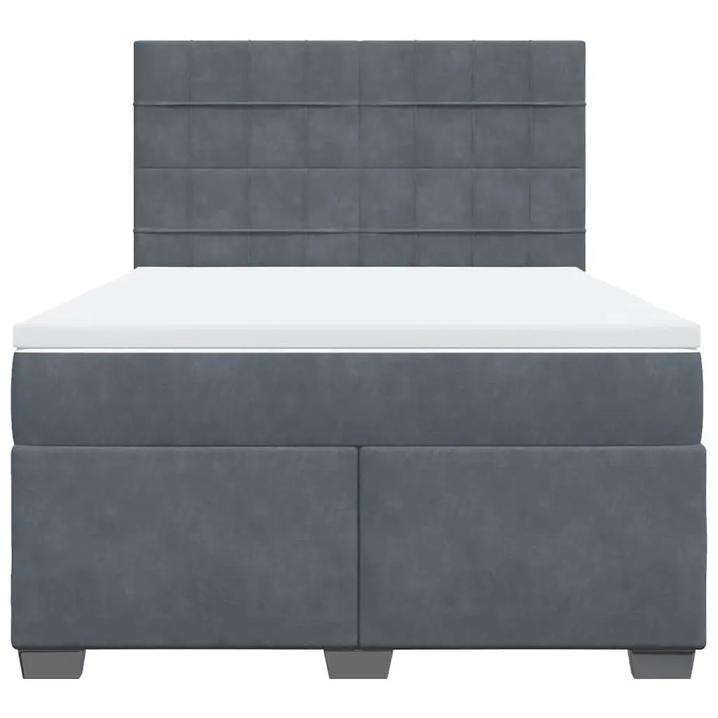 Queen Box Spring Bed Pocket Spring Mattress Height Adjustable Headboard Grey
