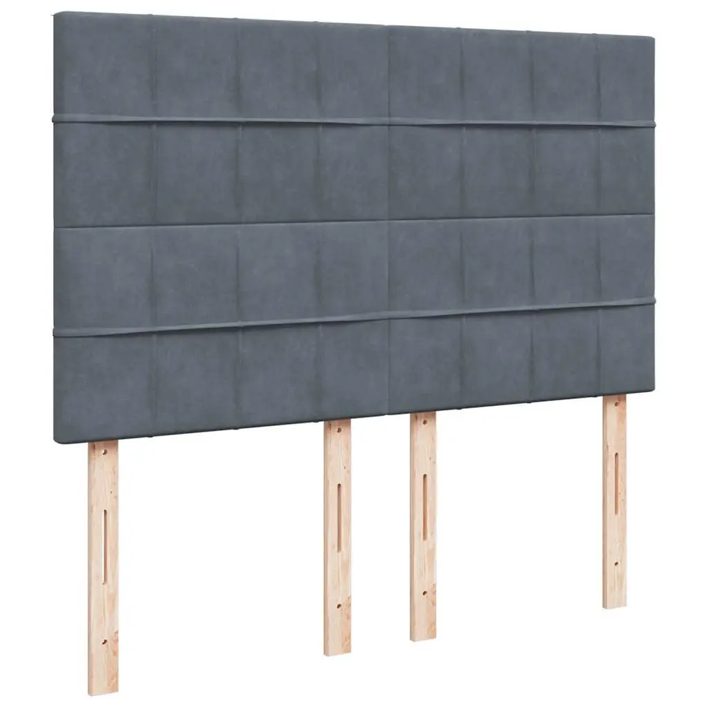 Queen Box Spring Bed Pocket Spring Mattress Height Adjustable Headboard Grey