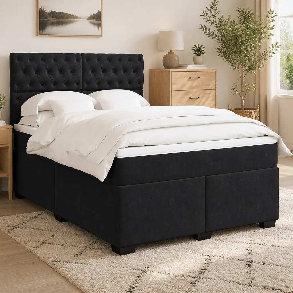 Queen Box Spring Bed with Pocket Spring Mattress