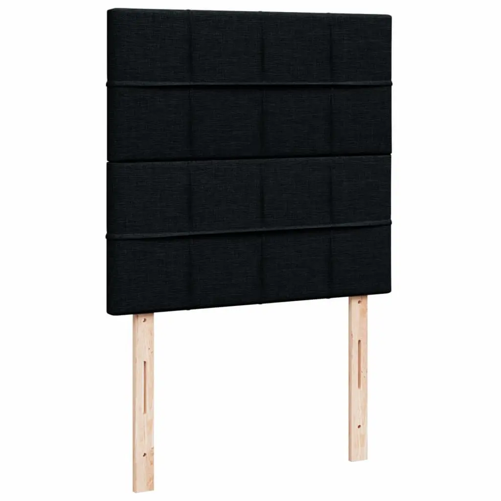 Box Spring Bed King Single Black with Adjustable Headboard and Pocket Spring Mattress
