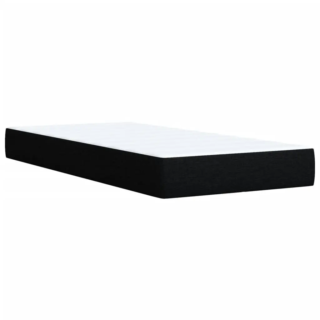 Box Spring Bed King Single Black with Adjustable Headboard and Pocket Spring Mattress
