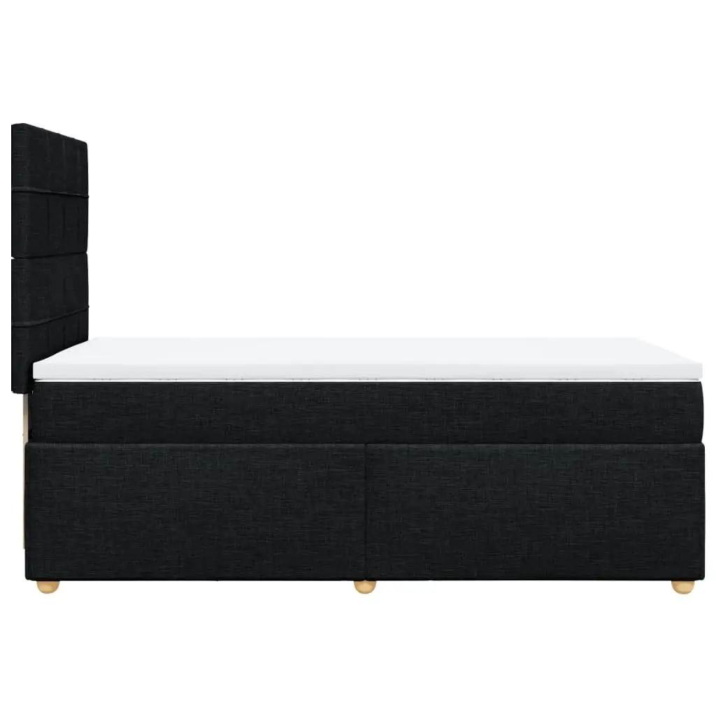Box Spring Bed King Single Black with Adjustable Headboard and Pocket Spring Mattress