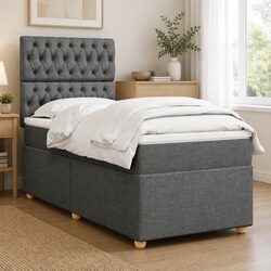 Comfortable King Single Box Spring Bed with Adjustable Headboard