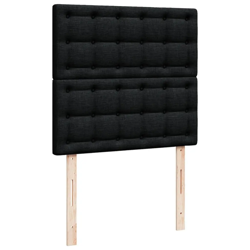 Box Spring Bed Pocket Mattress King Single Height-Adjustable Headboard Black