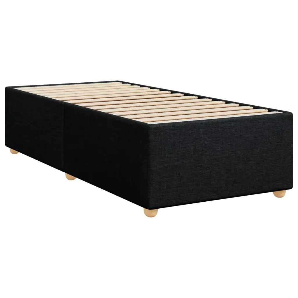 Box Spring Bed Pocket Mattress King Single Height-Adjustable Headboard Black