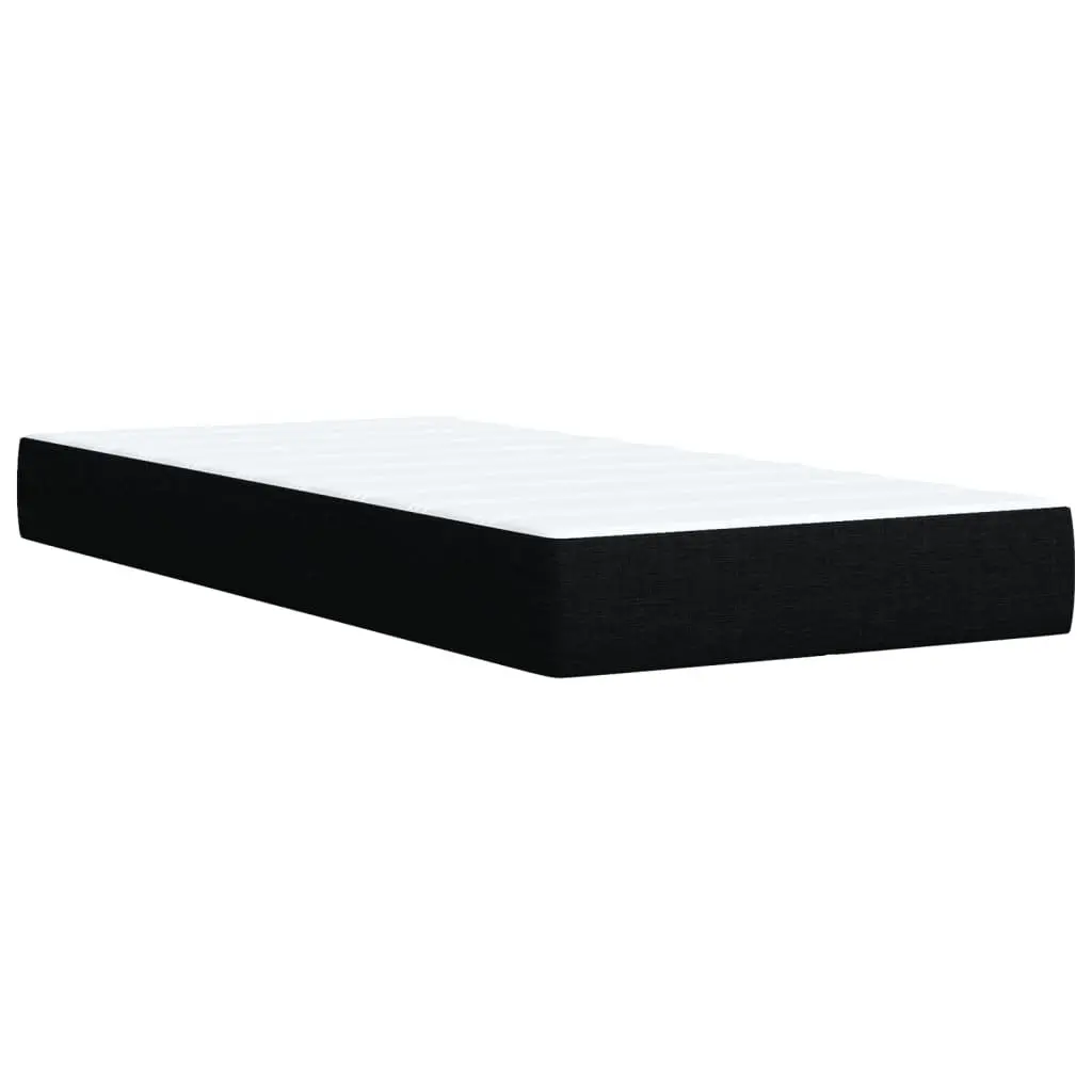 Box Spring Bed Pocket Mattress King Single Height-Adjustable Headboard Black