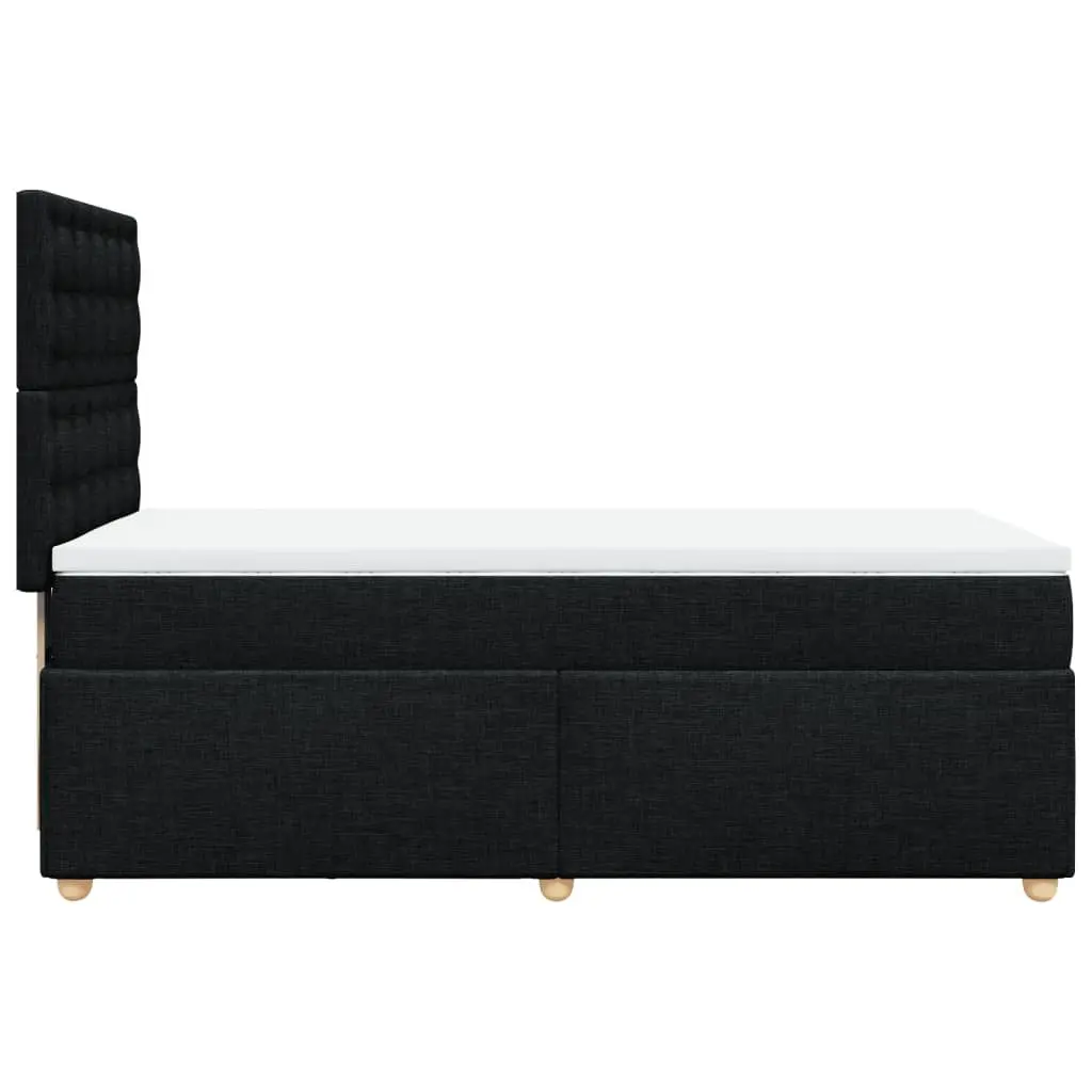Box Spring Bed Pocket Mattress King Single Height-Adjustable Headboard Black