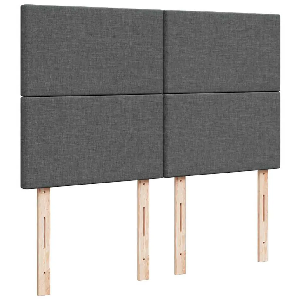 Queen Box Spring Bed with Pocket Mattress Height-Adjustable Headboard Grey