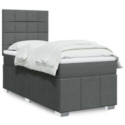 Comfortable King Single Box Spring Bed with Grey Mattress