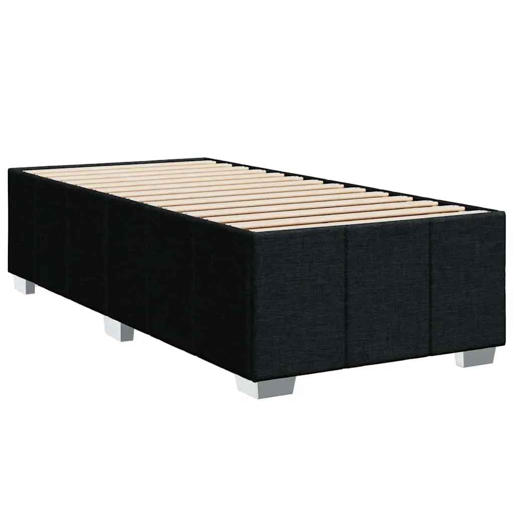 King Single Box Spring Bed Pocket Mattress Height-Adjustable Headboard Black