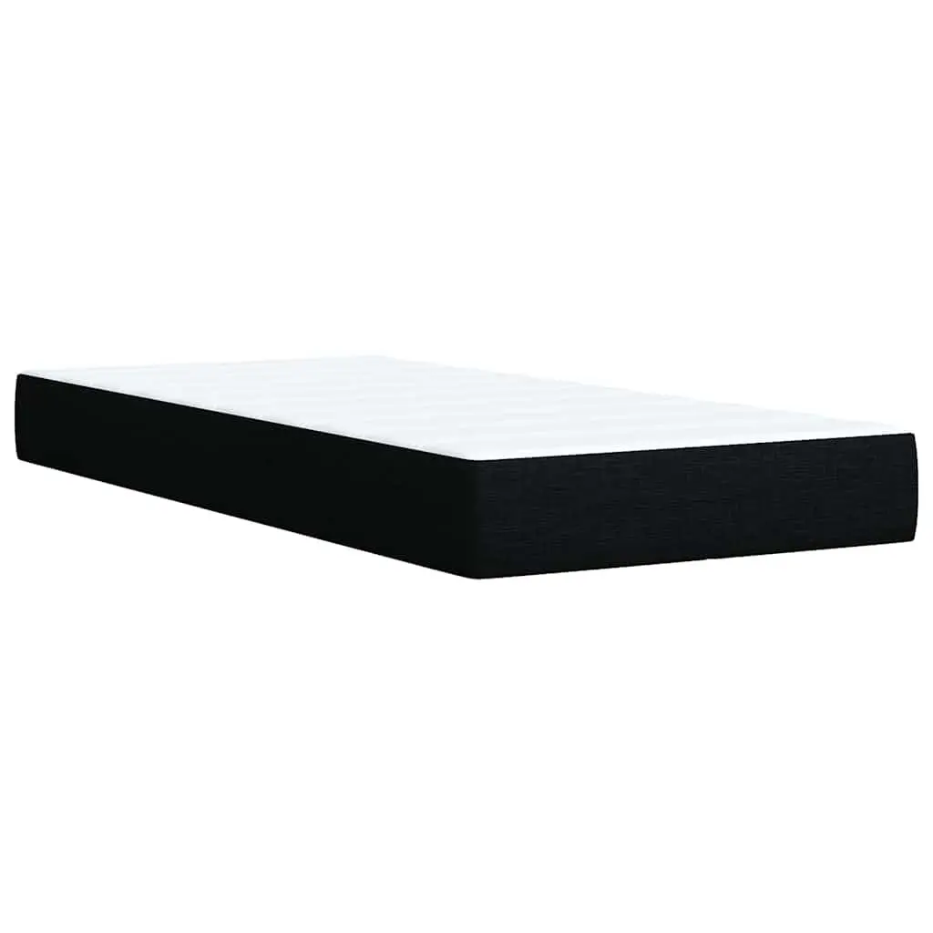 King Single Box Spring Bed Pocket Mattress Height-Adjustable Headboard Black