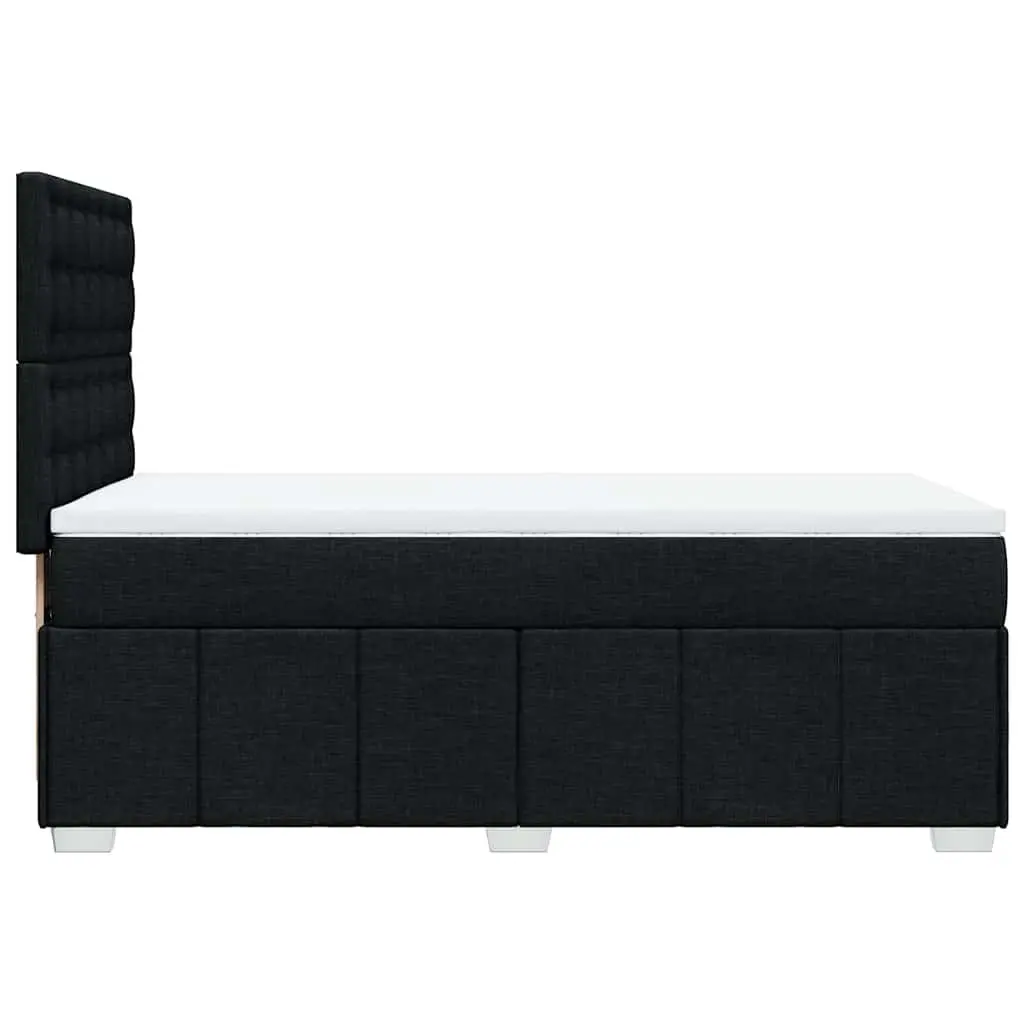King Single Box Spring Bed Pocket Mattress Height-Adjustable Headboard Black