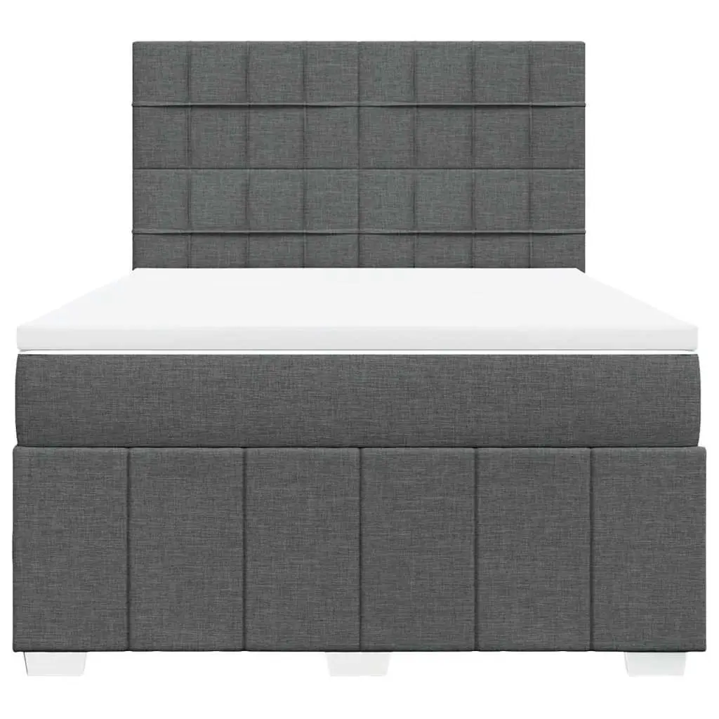 Queen Pocket Sprung Mattress Bed Adjustable Height Grey Fabric