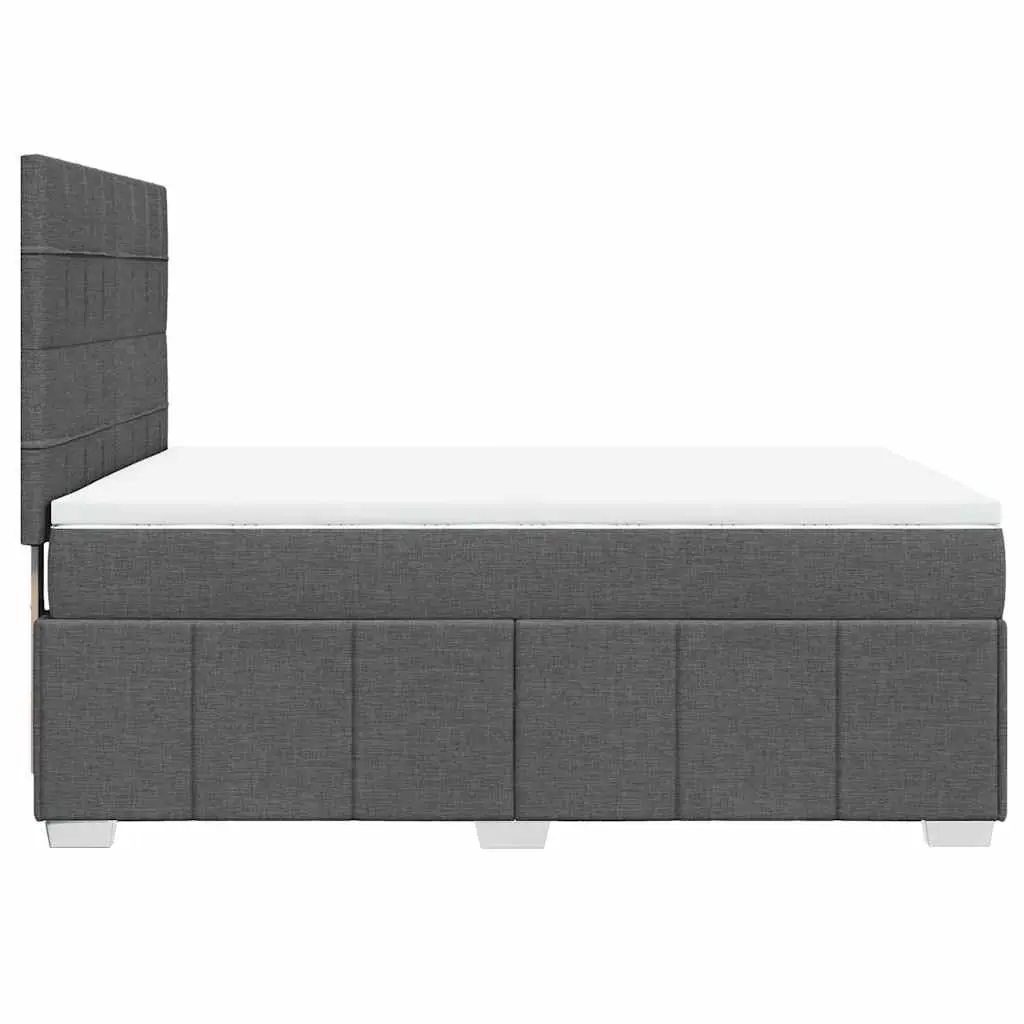 Queen Pocket Sprung Mattress Bed Adjustable Height Grey Fabric