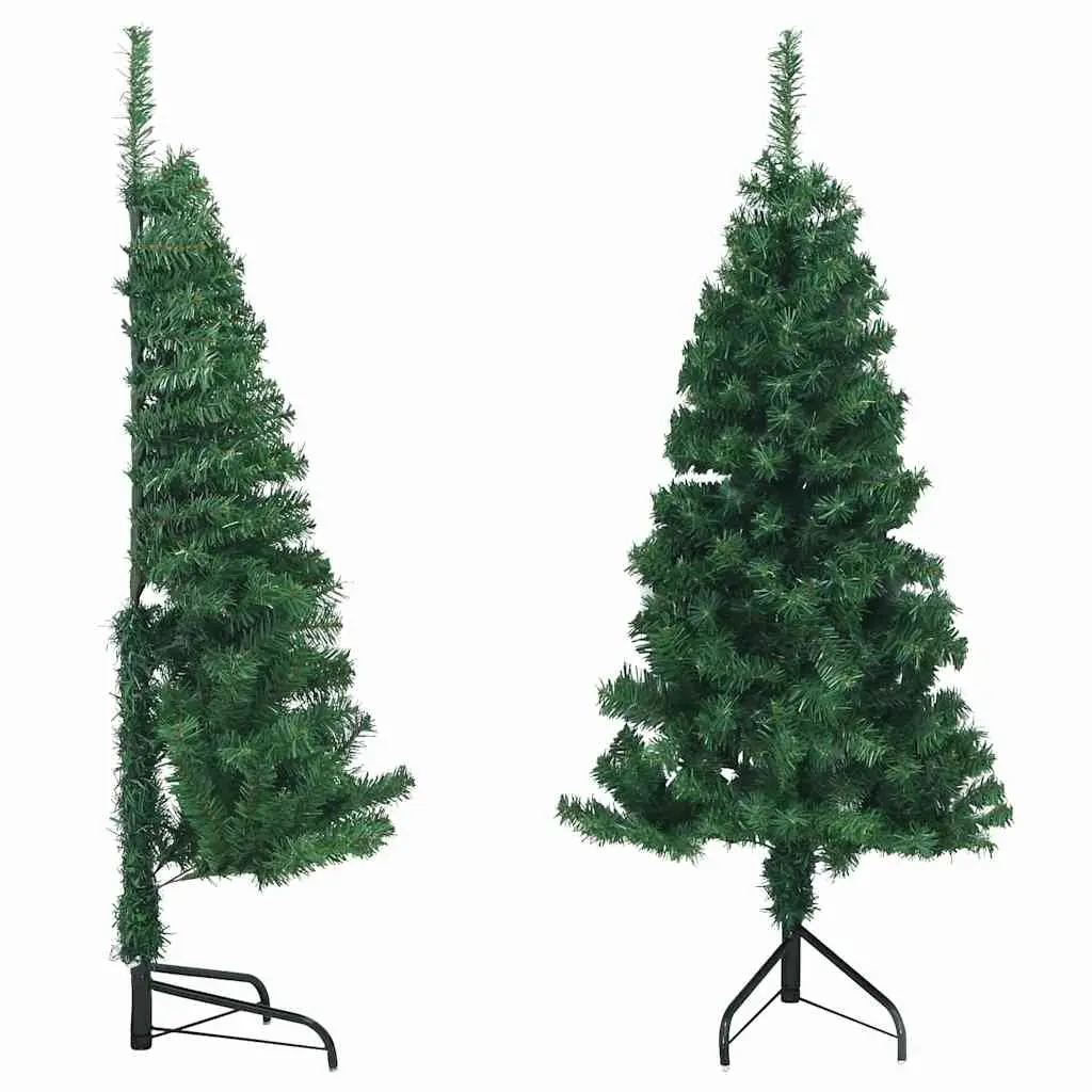 Corner Artificial Christmas Tree 120cm Green PVC Adjustable Branches Steel Stand