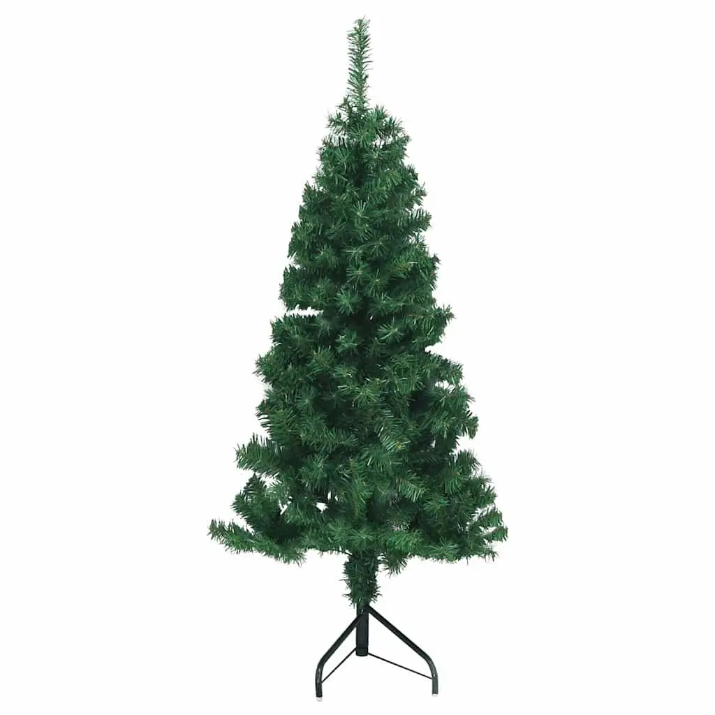Corner Artificial Christmas Tree 120cm Green PVC Adjustable Branches Steel Stand