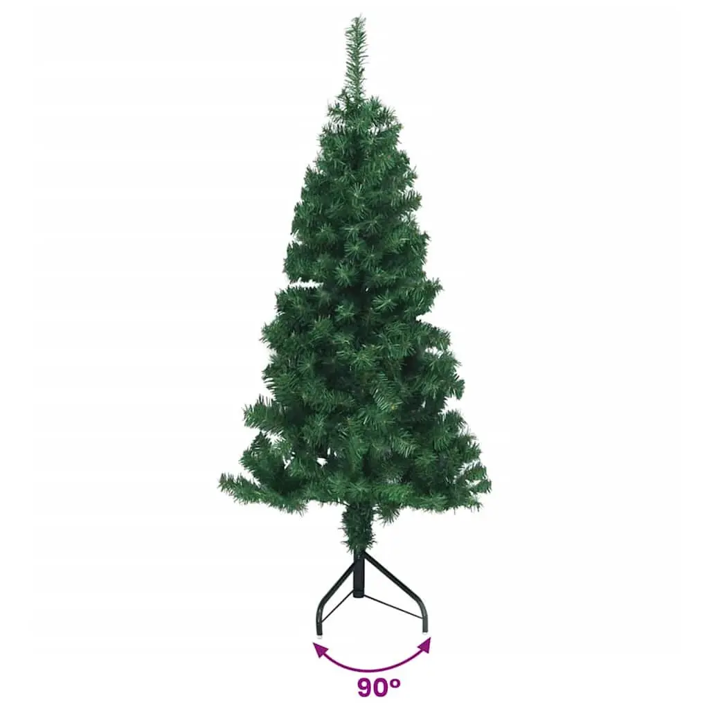 Corner Artificial Christmas Tree 120cm Green PVC Adjustable Branches Steel Stand