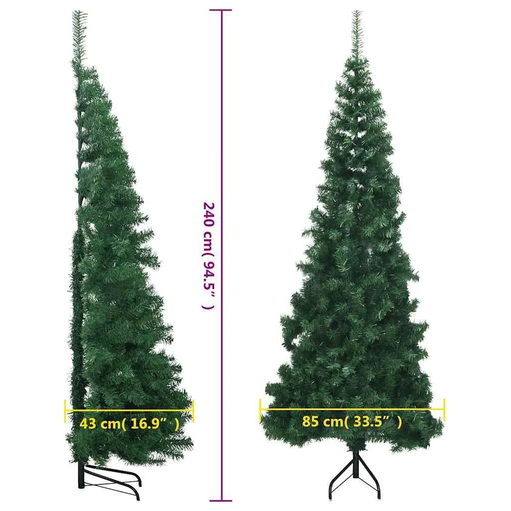 240cm Green Corner Artificial Christmas Tree
