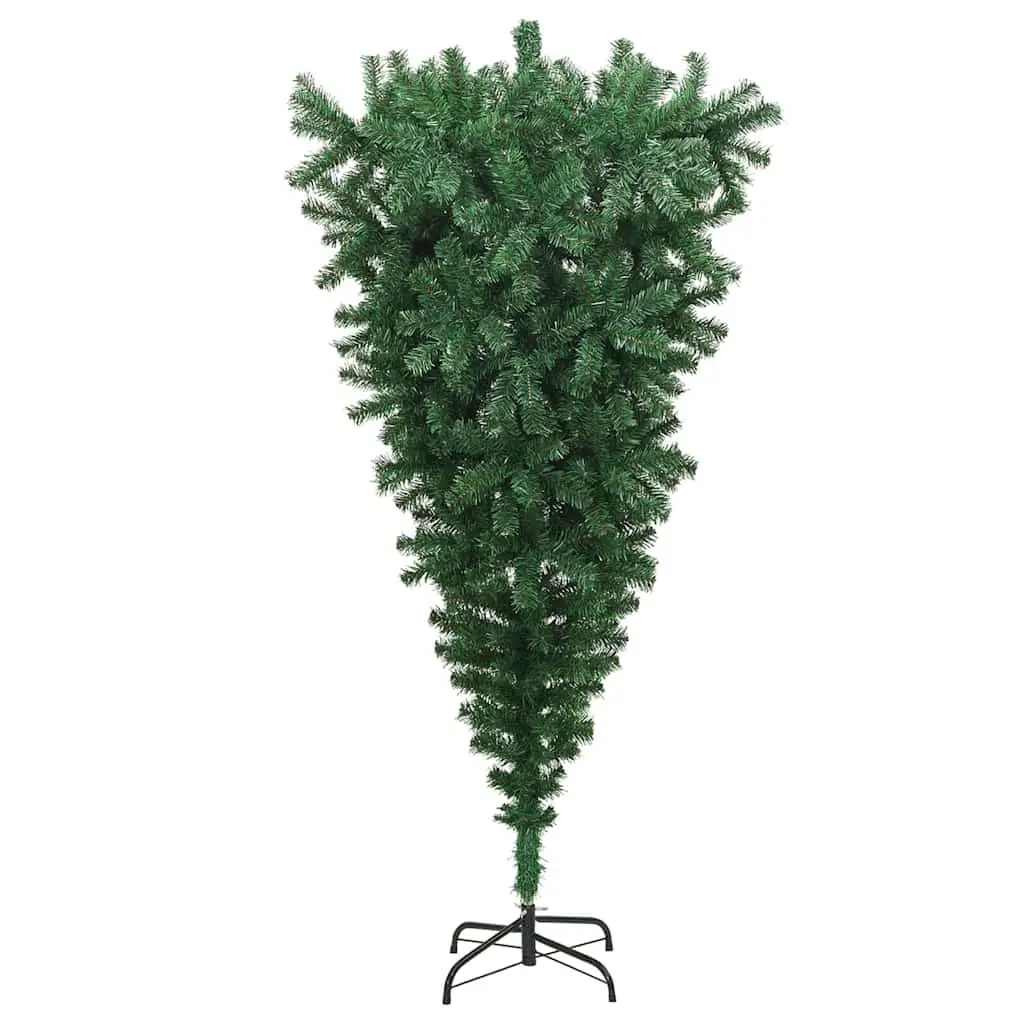 Upside-Down Artificial Christmas Tree Green 210cm Holiday Decoration