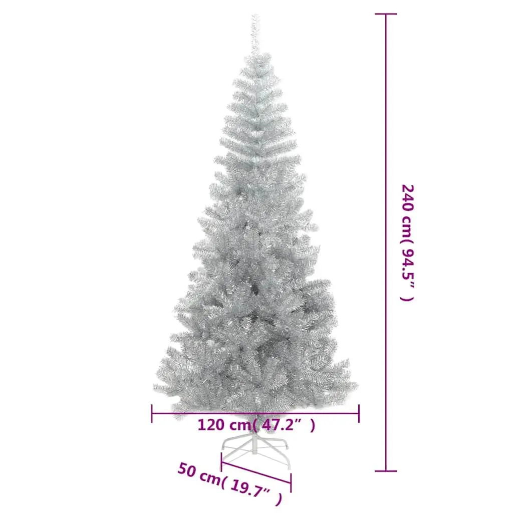 Artificial Christmas Tree 240cm Silver Seasonal Holiday Decoration Indoor
