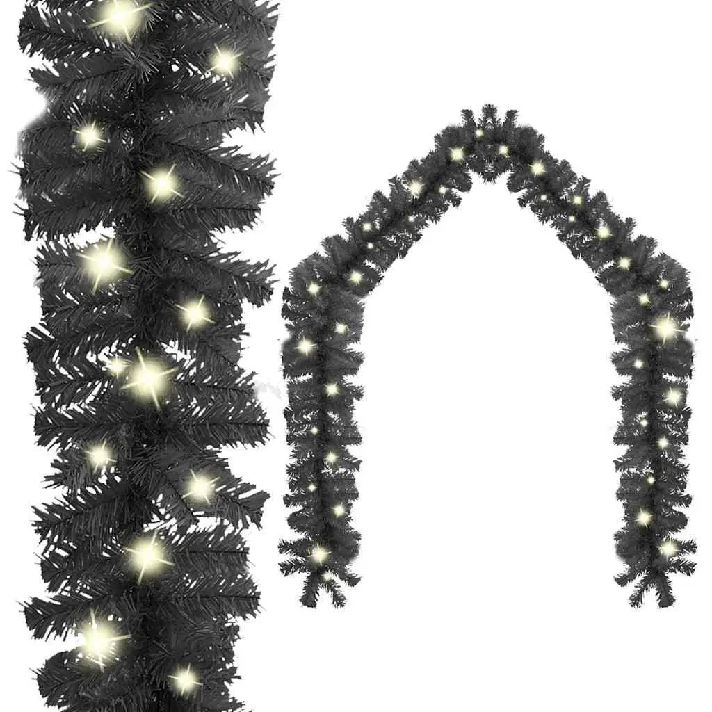 LED Christmas Garland Black 10m Decoration for Handrails Windows Walls