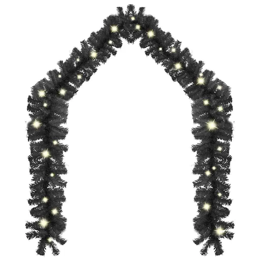 LED Christmas Garland Black 10m Decoration for Handrails Windows Walls