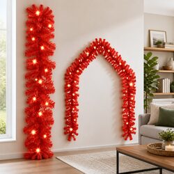 Reliable 5m Red Christmas Garland with LED Lights