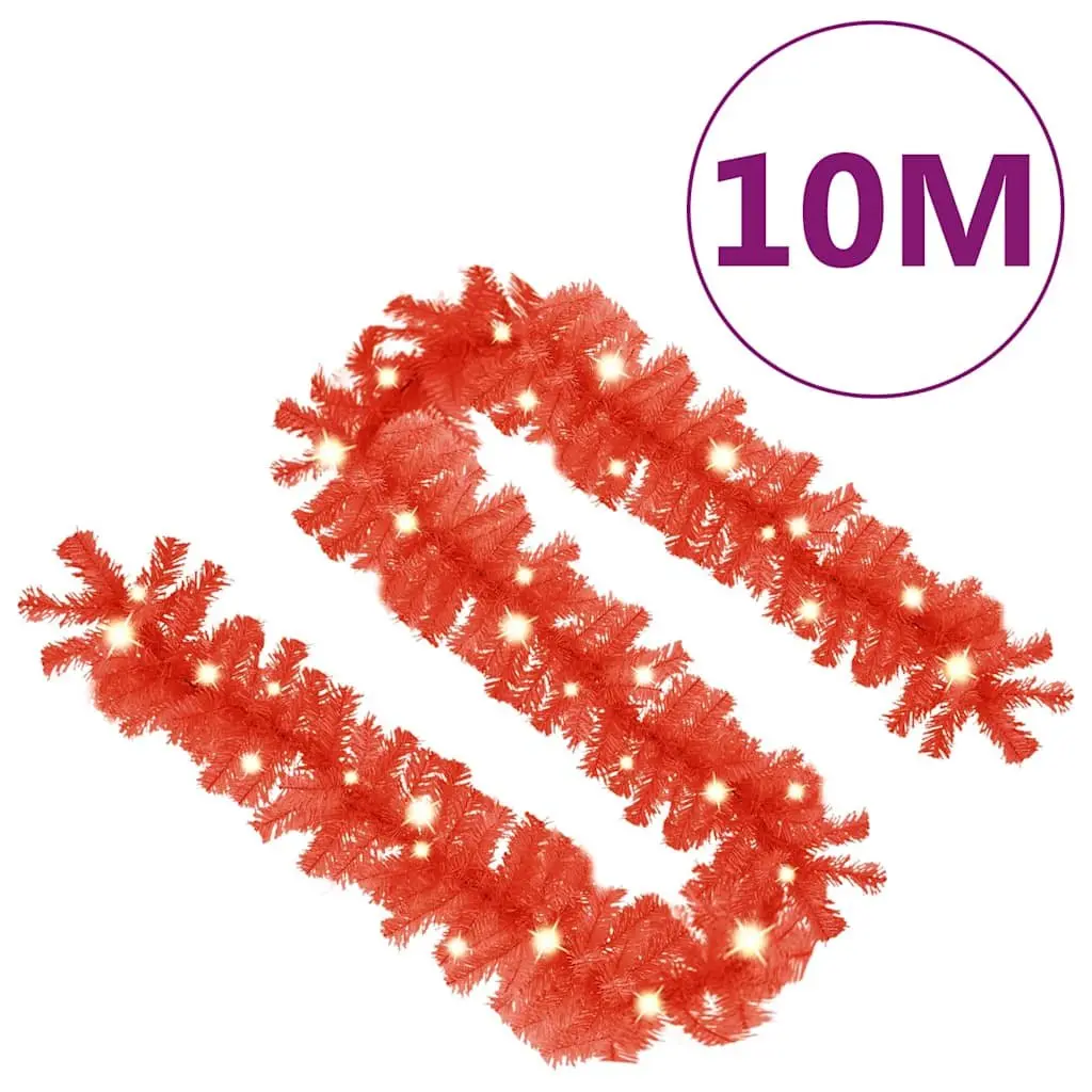Christmas Garland LED Lights 10m Red Holiday Decoration