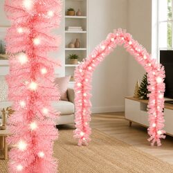 Warm and Reassuring Pink Christmas Garland for Holidays