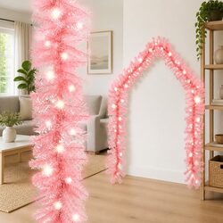Warm and Cozy 10m Pink LED Garland for Holidays