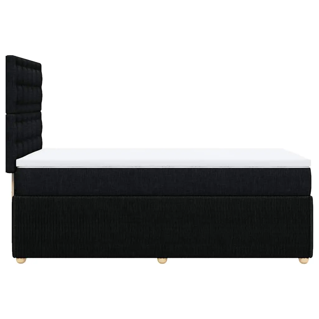 Box Spring Bed King Single Pocket Spring Mattress Black Fabric Adjustable Headboard