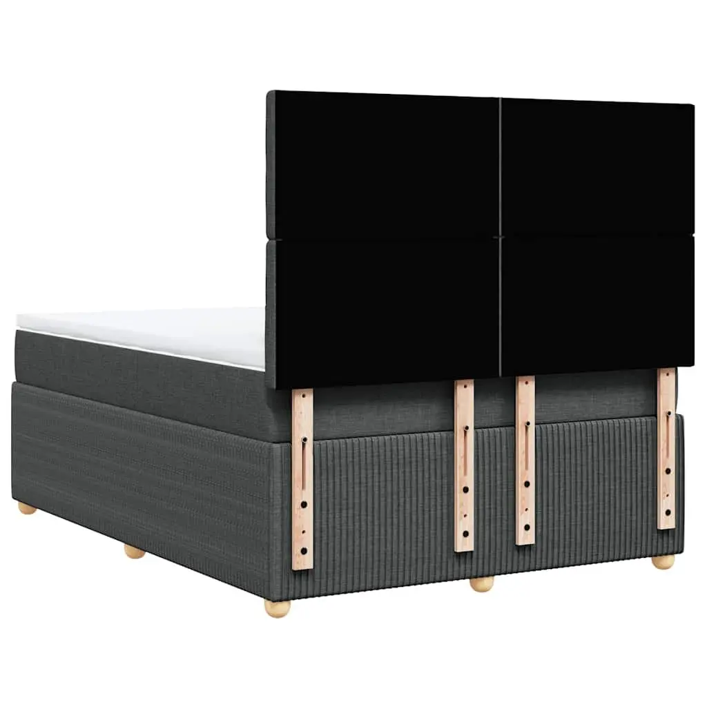 Double Box Spring Bed with Height-Adjustable Headboard