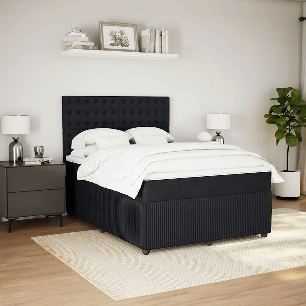 Box Spring Bed Pocket Mattress Height Adjustable Headboard Black