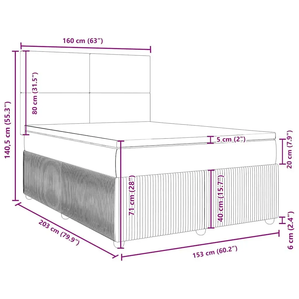 Queen Box Spring Bed Pocket Spring Mattress Adjustable Headboard Grey Fabric