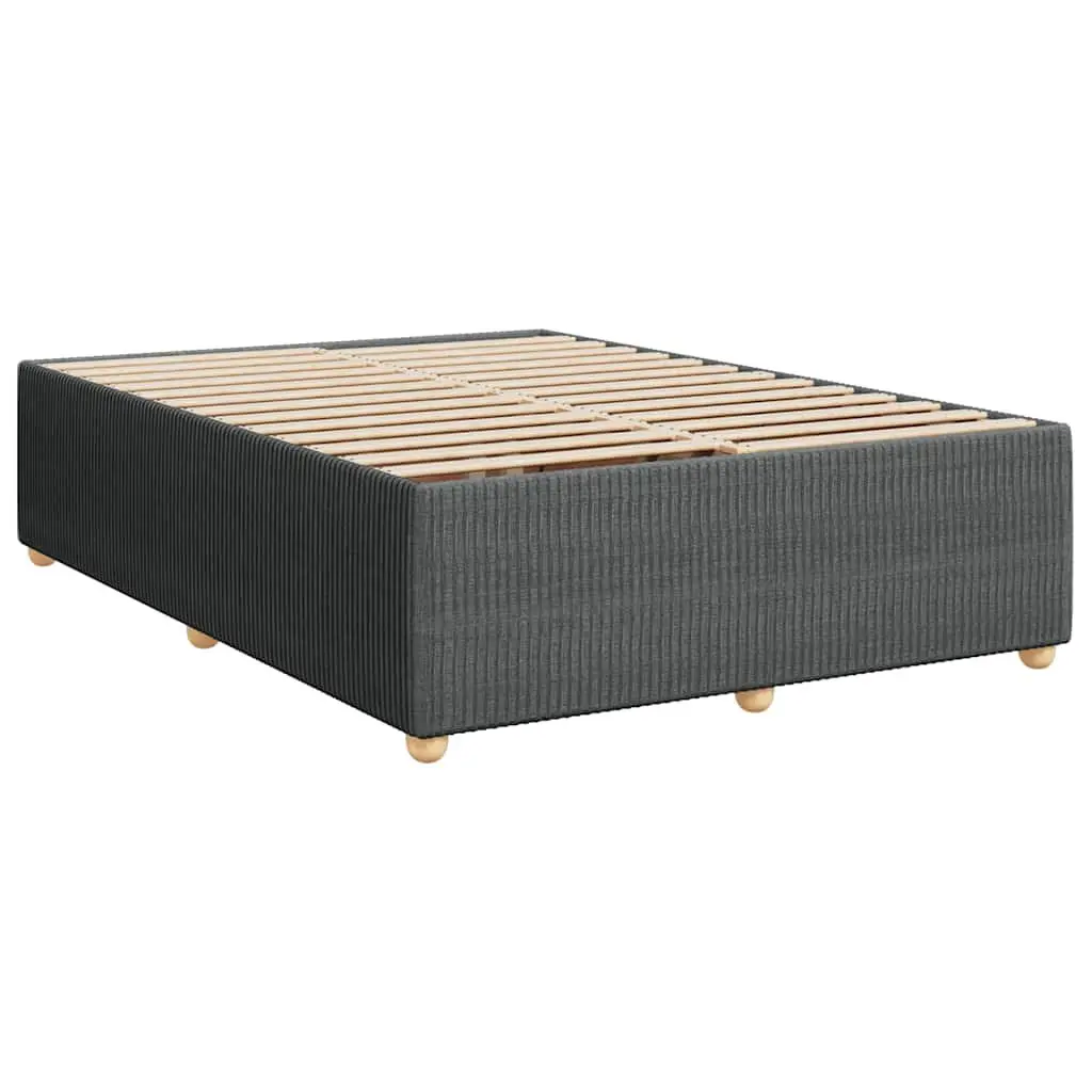 Pocket Spring Mattress Bed with Height Adjustable Headboard Queen Dark Grey
