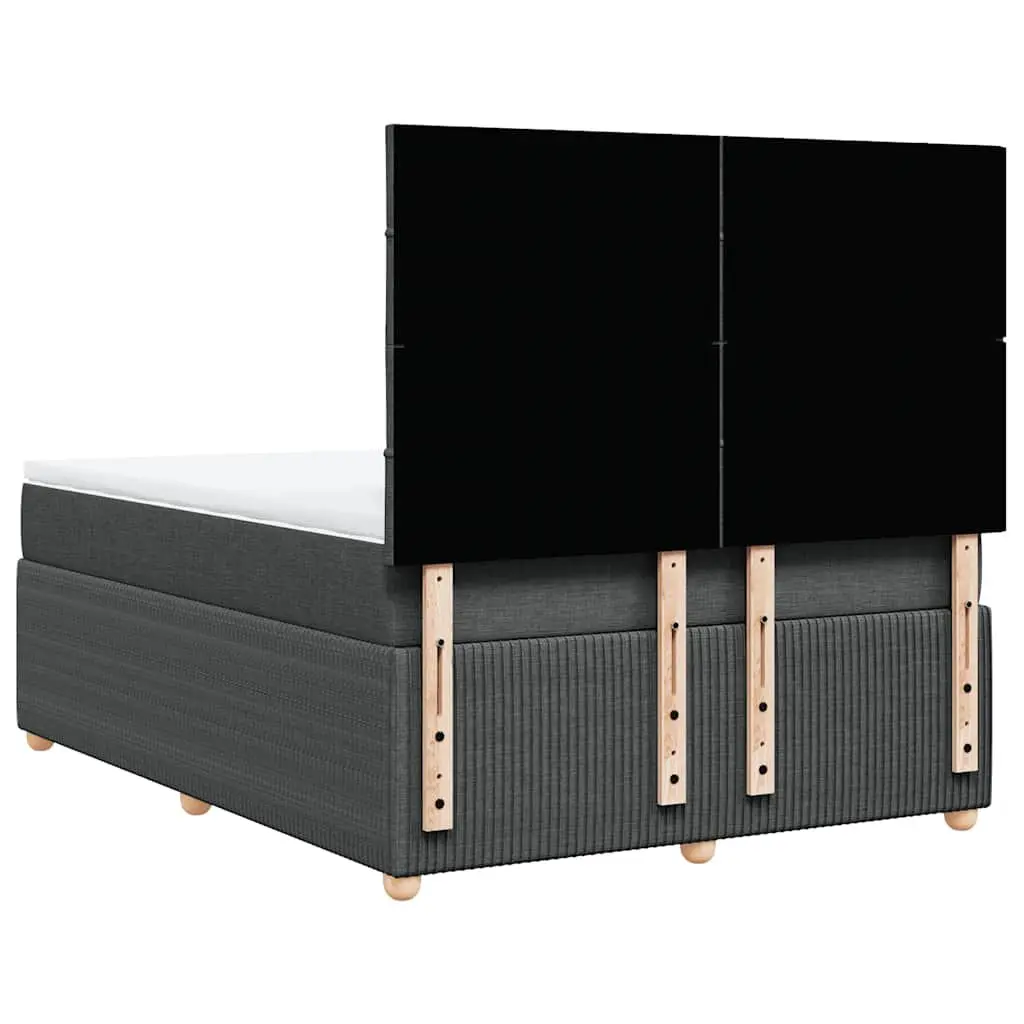 Pocket Spring Mattress Bed with Height Adjustable Headboard Queen Dark Grey