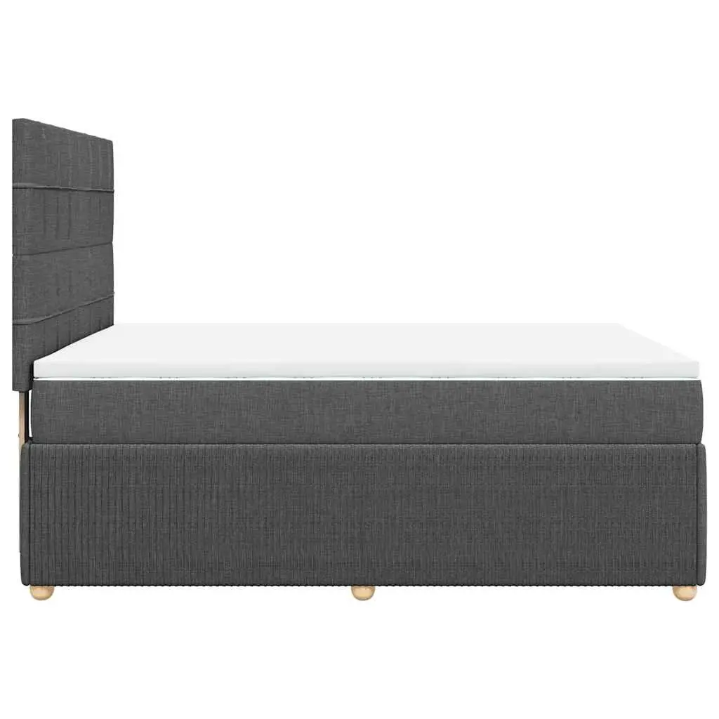 Pocket Spring Mattress Bed with Height Adjustable Headboard Queen Dark Grey