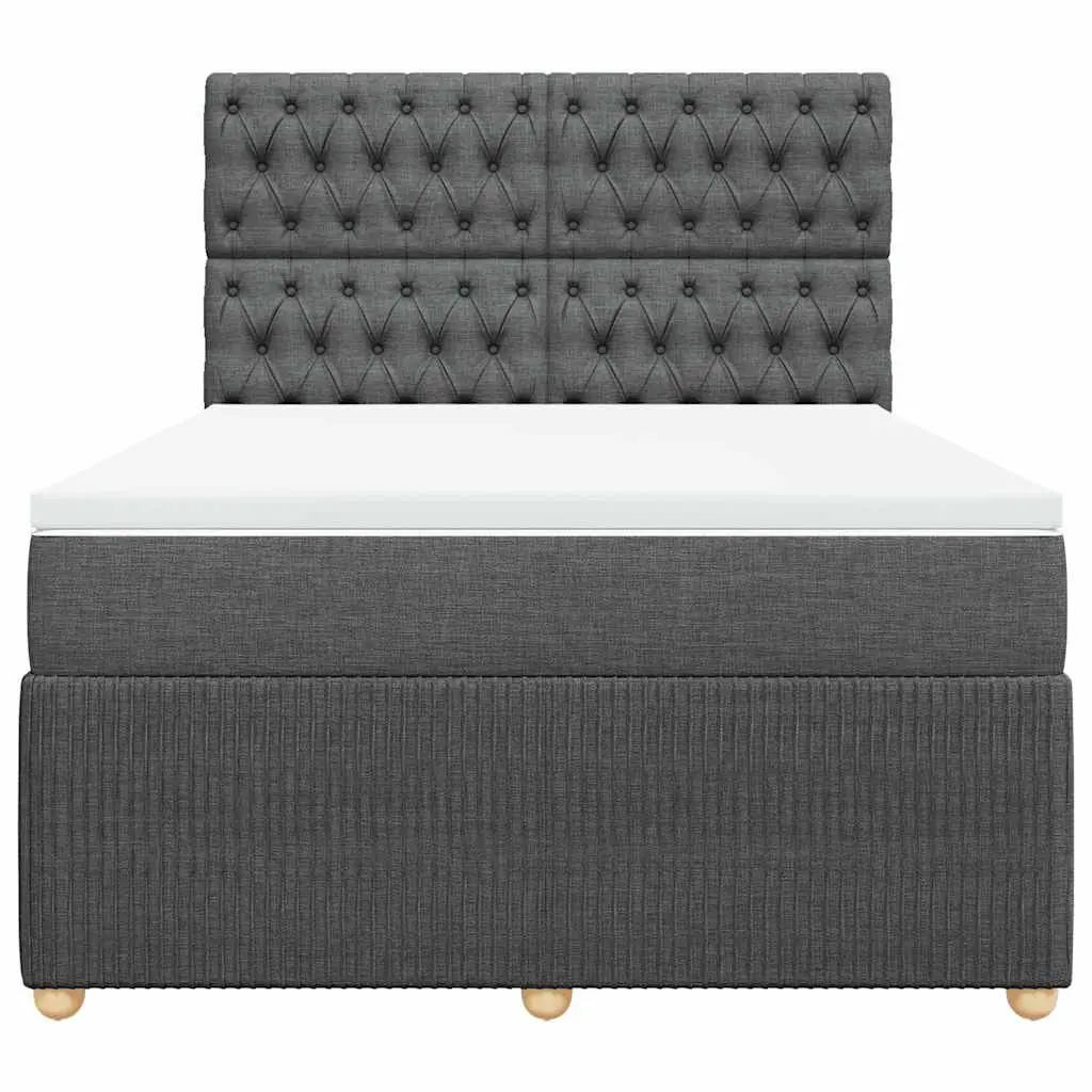 Queen Bed with Pocket Spring Mattress Adjustable Headboard Grey