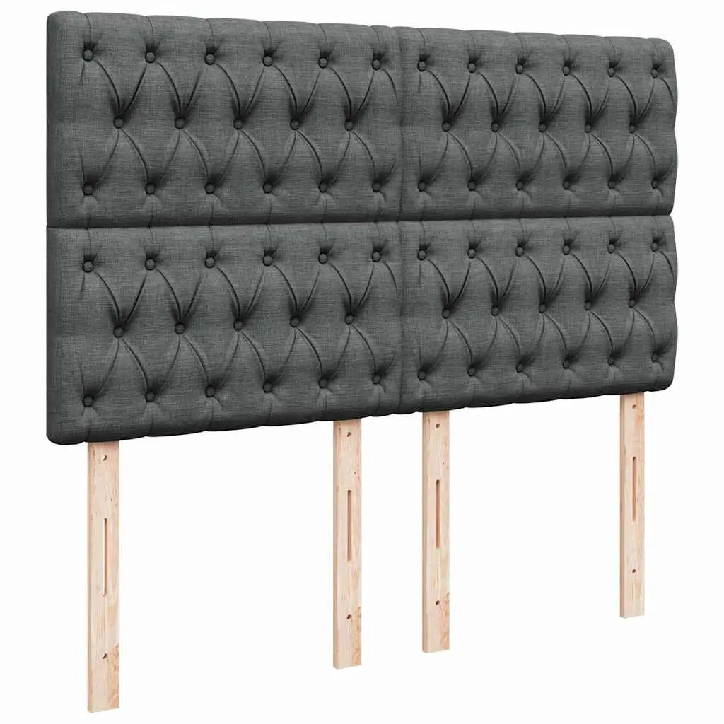 Queen Bed with Pocket Spring Mattress Adjustable Headboard Grey