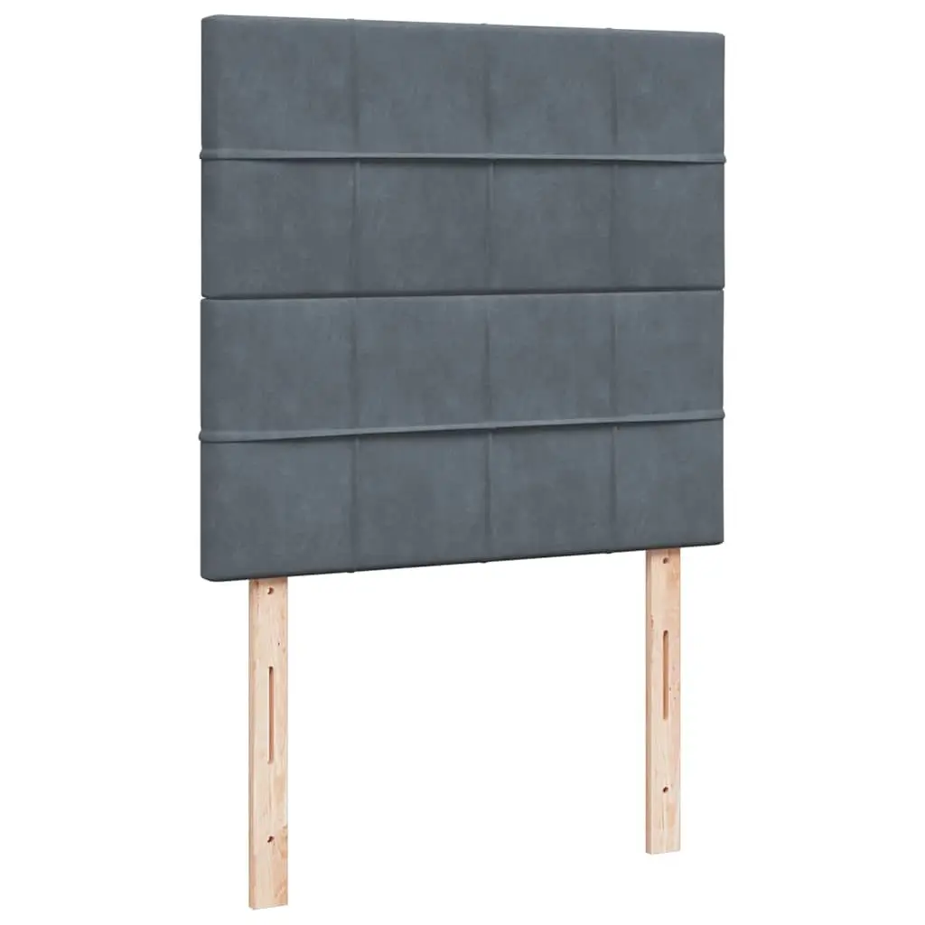 Pocket Spring Mattress Box Spring Bed Grey Velvet King Single with Adjustable Headboard