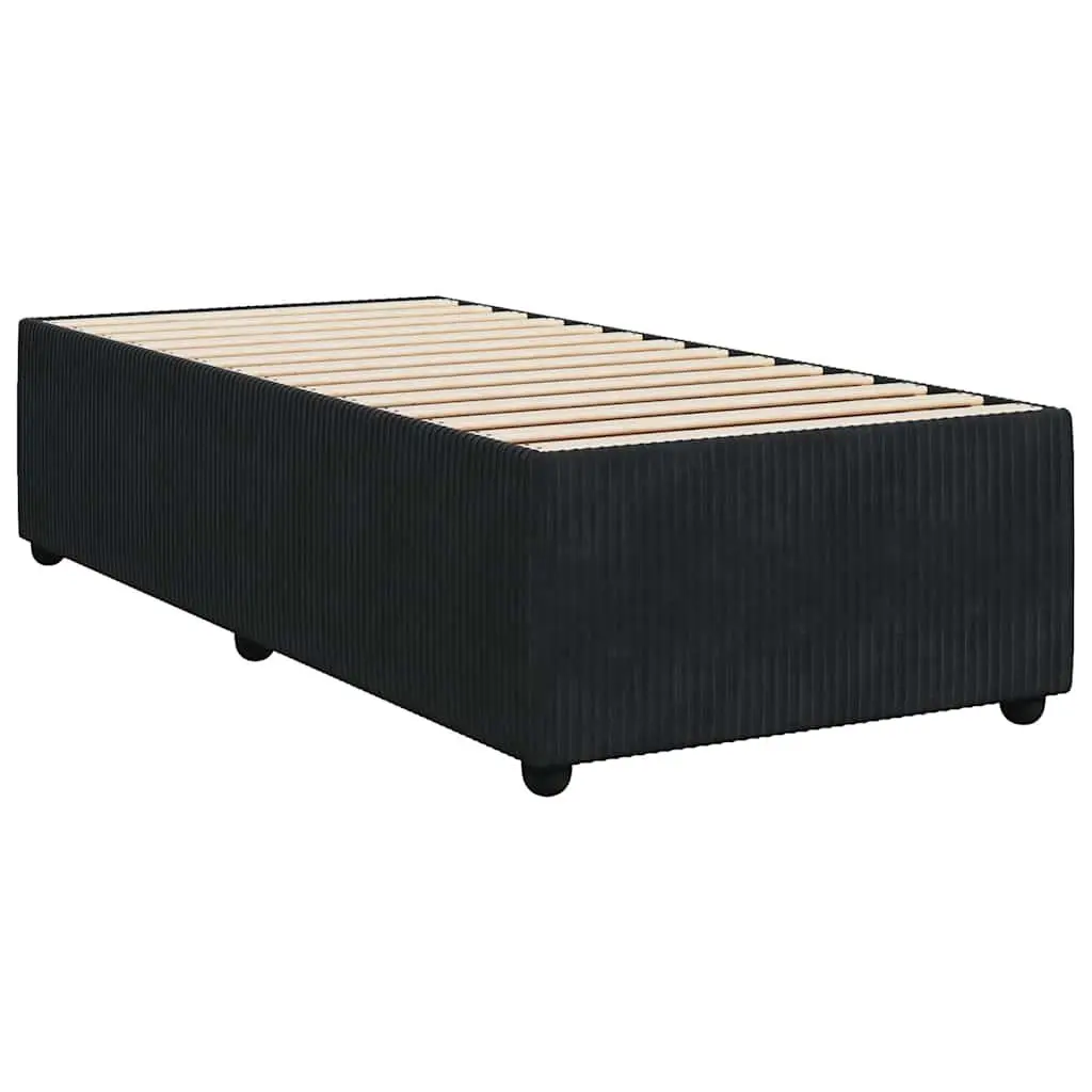 Box Spring Bed Pocket Spring Mattress King Single Black Velvet Height Adjustable Headboard