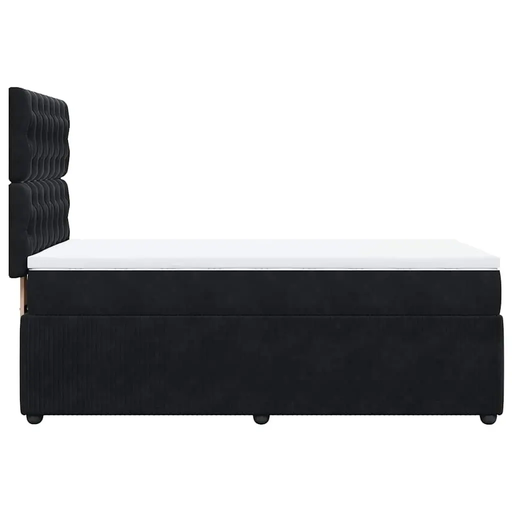Box Spring Bed Pocket Spring Mattress King Single Black Velvet Height Adjustable Headboard
